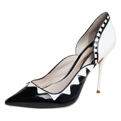 Sophia Webster Black/White Patent Leather And Leather D'orsay Pumps Size