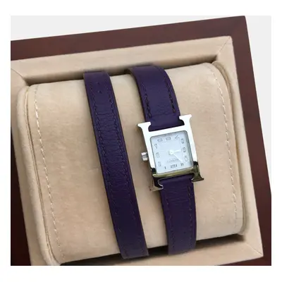 Hermes Iris/ Purple Evercolor Heure H Mini Watch mm