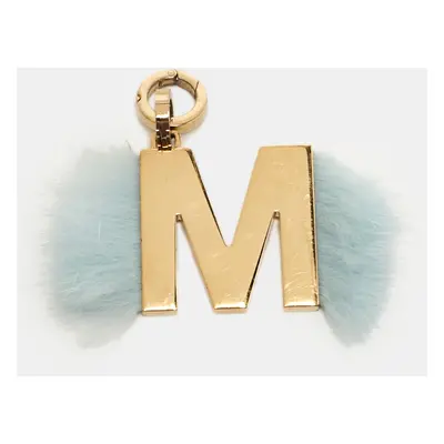 Fendi Abclick Letter Fur Gold Tone Charm