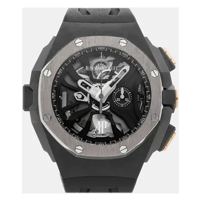 Audemars Piguet Black Carbon Fiber Royal Oak Manual Winding Men's Wristwatch mm