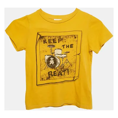 Gucci Kids Yellow Printed Cotton T-Shirt Years