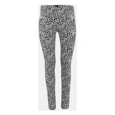 Zadig & Voltaire Black/White Animal Print Stretch Cotton Skinny Pants