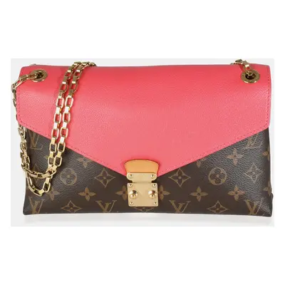 Louis Vuitton Rose Litchi Monogram Canvas Pallas Chain Bag