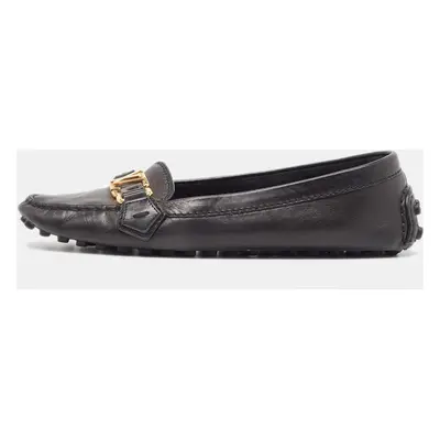 Louis Vuitton Black Leather Oxford Loafers Size 37.5