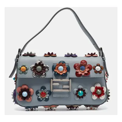 Fendi Multicolor Leather Flowerland Baguette Bag