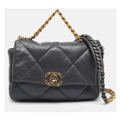 Chanel Grey Quilted Leather Flap Bag