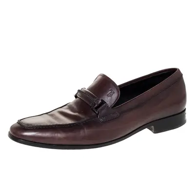 Tod's Brown Leather Gommino Loafers Size