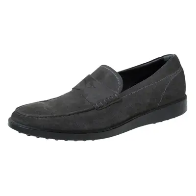 Tod's Grey Suede Penny Loafers Size 41.5