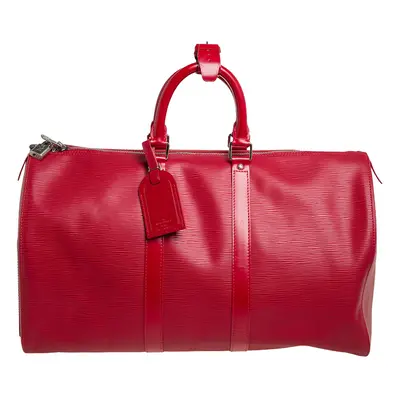 Louis Vuitton Red Epi Leather Keepall