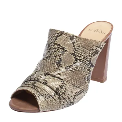 Alexandre Birman Two Tone Python Mules Size