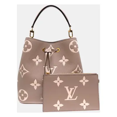 Louis Vuitton Bicolor Monogram Empreinte Tourterelle Creme Neonoe Tote Bag