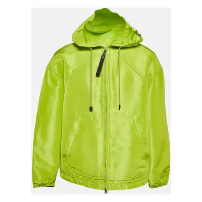 Tom Ford Green Silk Blend Boxy Fit Hooded Jacket