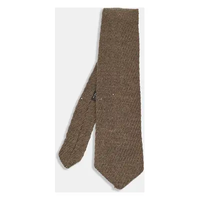 Giorgio Armani Vintage Brown Wool Knitted Traditional Tie