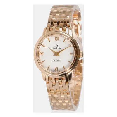 Omega White Mother of Pearl De Ville Prestige Quartz Women's Wristwatch mm