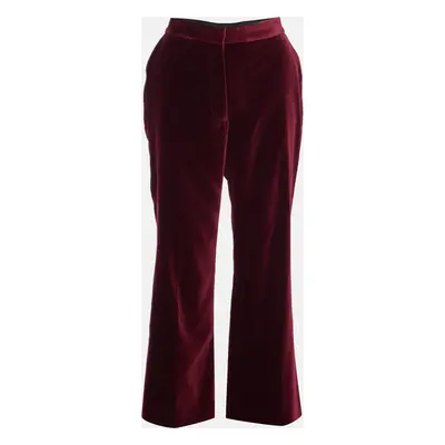 Stella McCartney Bordeaux Velvet Straight Leg Trousers