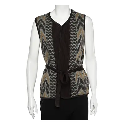 Kenzo Multicolor Wool Belted Open Front Cardigan