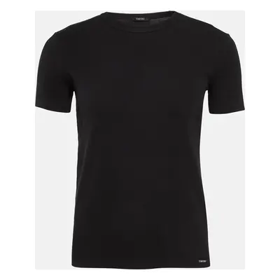 Tom Ford Black Cotton Knit Crew Neck T-Shirt