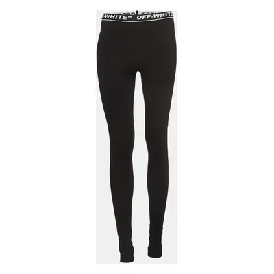 Off-White Black Logo Intarsia Knit Active Wear Leggings