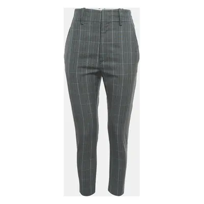 Isabel Marant Etoile Grey Plaid Wool Trousers