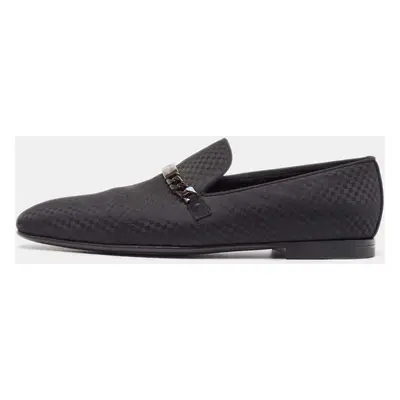 Louis Vuitton Black Satin Slip On Loafers Size 42.5