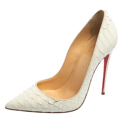 Christian Louboutin Cream Python Leather So Kate Pumps Size 35.5