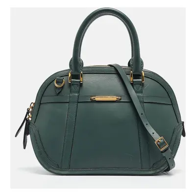 Burberry Green Leather Orchard Bowler Bag