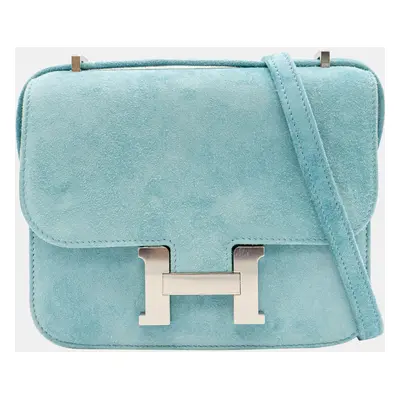 Hermès Doblis Constance in Bleu Atoll with PHW Bag