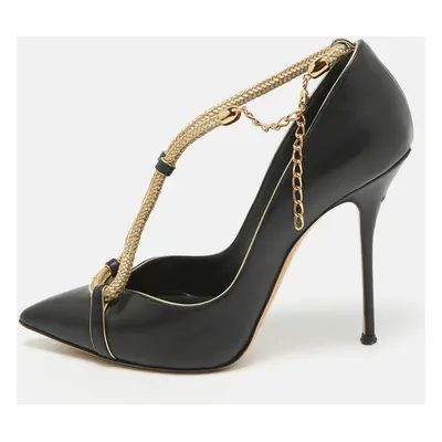 Casadei Black/Gold Leather Pumps Size