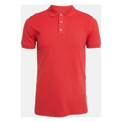 Armani Collezioni Red Logo Embroidery Jersey Short Sleeve Polo T-Shirt