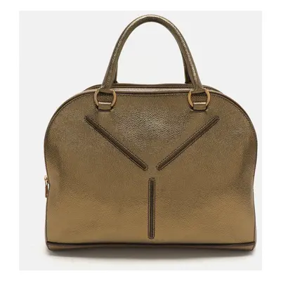 Yves Saint Laurent Gold Leather Sac Tote