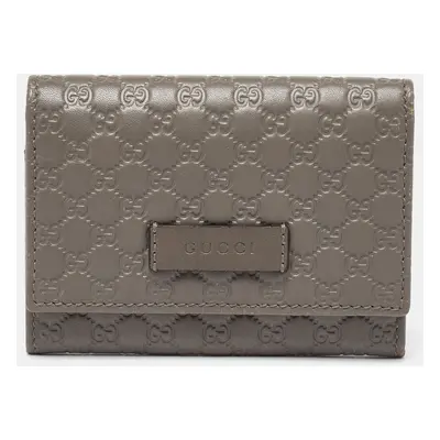 Gucci Grey Microguccissima Leather Card Case