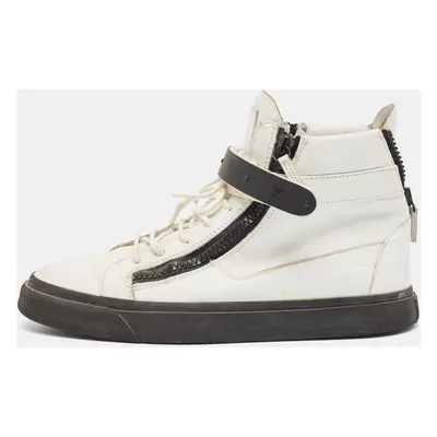 Giuseppe Zanotti White Leather High Top Sneakers Size