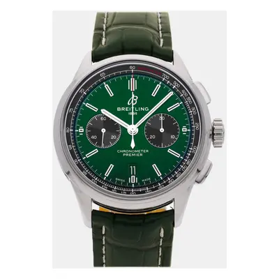 Breitling Green Stainless Steel Premier Automatic Men's Wristwatch mm