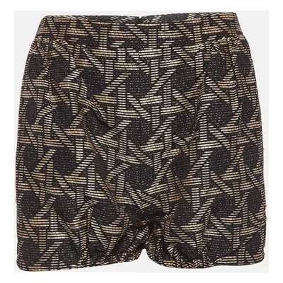 Dsquared2 Black/Brown Wicker Woven Jacquard Frayed Detail Shorts