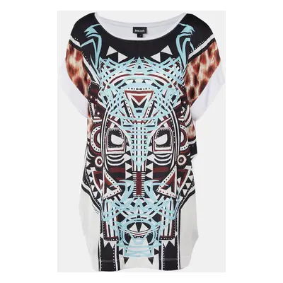 Just Cavalli Multicolor Printed & Knit Tunic Top