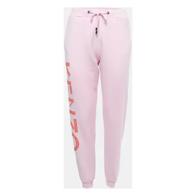 Kenzo Pink Logo Printed Cotton Knit Joggers