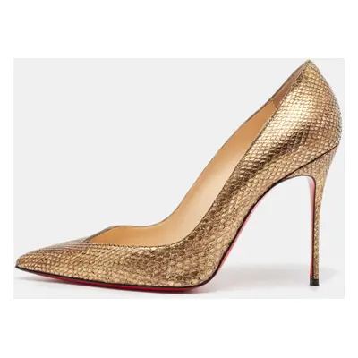 Christian Louboutin Gold Snakeskin Completa Pumps