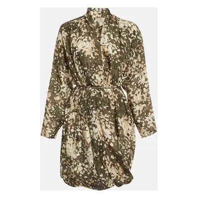 Stella McCartney Green Camouflage Print Silk Mini Dress