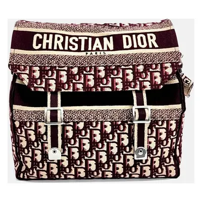 Christian Dior burgundy Logo Oblique Diorcmap Messenger Bag