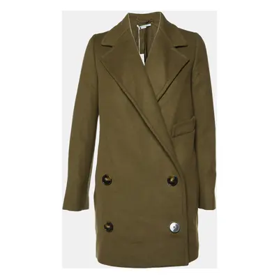 Stella McCartney Khaki Green Wool Double Breasted Overcoat