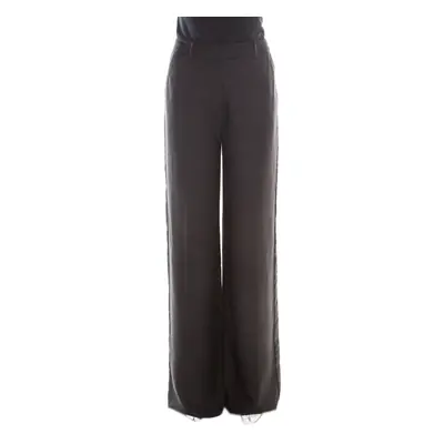 Borbonese Black Satin Paneled Straight Fit Trousers