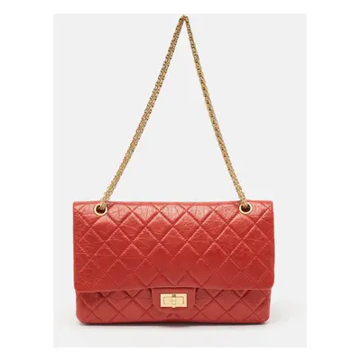 Chanel Red Quilted Aged Leather Reissue 2.55 Classic Flap Bag