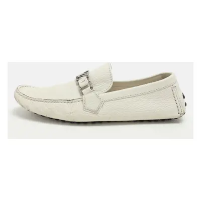 Louis Vuitton White Leather Hockenheim Loafers Size 42.5