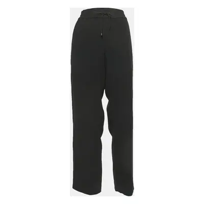 Kenzo Black Crepe Side Striped Drawstring Track Pants