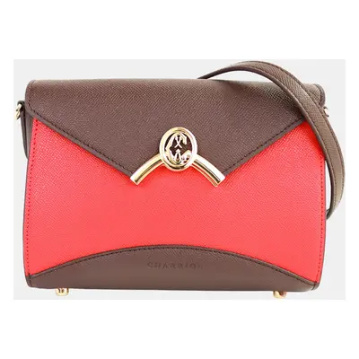 Charriol Brown/Red Leather Coralie Malia Handbag