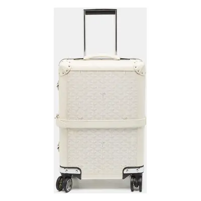 Goyard White Goyardine Coated Canvas and Leather Bourget PM Trolley Case