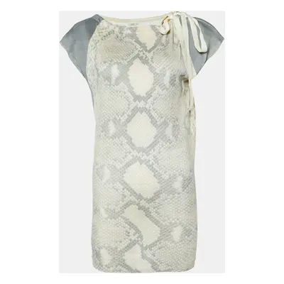 Prada Beige Python Print Rib Knit Top