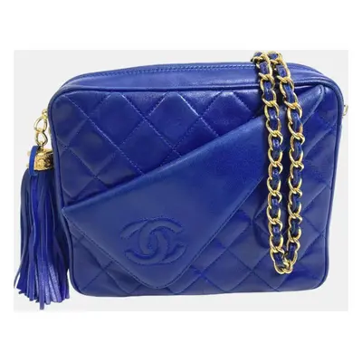 Chanel blue CC Mark CC shawl Shoulder Bag