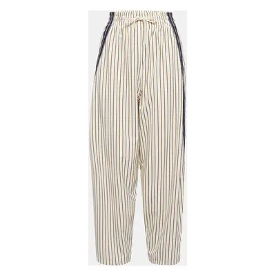 See by Chloé Cream Pinstripe Crepe Wide- Leg Trousers