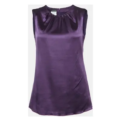 Emporio Armani Purple Silk Satin Sleeveless Top